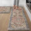 GENIMO Kitchen Mats for Floor, 2PCS Kitchen Rugs Non Slip Washable, Waterproof Anti Fatigue Mat, Comfort Standing Runner Rug for Sink, Office, Laundry, Home, 17.3″x47″+17.3″x30″, RetroBrick(Retrobrick)