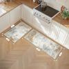 GENIMO Kitchen Mats for Floor Set of 3 Non-Slip Washable, Waterproof Lightweight Kitchen Rugs, Kitchen Floor Mat Runner Rug Carpet for Laundry, Sink, Hallway, Bathroom, Entryway, BrownGreen(Gold)