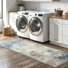 GENIMO Kitchen Mats for Floor Set of 3 Non-Slip Washable, Waterproof Lightweight Kitchen Rugs, Kitchen Floor Mat Runner Rug Carpet for Laundry, Sink, Hallway, Bathroom, Entryway, BrownGreen(Blue)