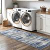 GENIMO Kitchen Mats for Floor Set of 3 Non-Slip Washable, Waterproof Lightweight Kitchen Rugs, Kitchen Floor Mat Runner Rug Carpet for Laundry, Sink, Hallway, Bathroom, Entryway, BrownGreen(Blue/Ivory)