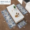 GENIMO Kitchen Mats for Floor Set of 3 Non-Slip Washable, Waterproof Lightweight Kitchen Rugs, Kitchen Floor Mat Runner Rug Carpet for Laundry, Sink, Hallway, Bathroom, Entryway, BrownGreen(Blue/Ivory)