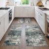 GENIMO Kitchen Mats for Floor Set of 3 Non-Slip Washable, Waterproof Lightweight Kitchen Rugs, Kitchen Floor Mat Runner Rug Carpet for Laundry, Sink, Hallway, Bathroom, Entryway, BrownGreen(Black/Brown)