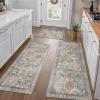 GENIMO Kitchen Mats for Floor Set of 3 Non-Slip Washable, Waterproof Lightweight Kitchen Rugs, Kitchen Floor Mat Runner Rug Carpet for Laundry, Sink, Hallway, Bathroom, Entryway, BrownGreen(Browngreen)