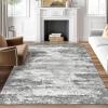 GENIMO 8×10 Area Rugs, Abstract Modern Living Room Rugs, Large Machine Washable Rug Non-Slip, Soft Pet Friendly Rugs for Bedroom, Playroom, Dining Room, Misty Gray