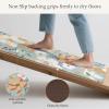 GENIMO Kitchen Mats for Floor 2PCS, Cushioned Kitchen Rugs Non Slip Washable, Farmhouse Anti Fatigue Mat Waterproof, Comfort Standing Mat Rug for Office, Home, Laundry, 17.3″x47″+17.3″x30″, Black(Aqua)