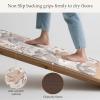 GENIMO Kitchen Mats for Floor 2PCS, Cushioned Kitchen Rugs Non Slip Washable, Farmhouse Anti Fatigue Mat Waterproof, Comfort Standing Mat Rug for Office, Home, Laundry, 17.3″x47″+17.3″x30″, Black(Grey)