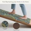 GENIMO Kitchen Mats for Floor 2PCS, Cushioned Kitchen Rugs Non Slip Washable, Farmhouse Anti Fatigue Mat Waterproof, Comfort Standing Mat Rug for Office, Home, Laundry, 17.3″x47″+17.3″x30″, Black(Green)
