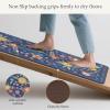 GENIMO Kitchen Mats for Floor 2PCS, Cushioned Kitchen Rugs Non Slip Washable, Farmhouse Anti Fatigue Mat Waterproof, Comfort Standing Mat Rug for Office, Home, Laundry, 17.3″x47″+17.3″x30″, Black(Navy)