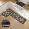 GENIMO Kitchen Mats for Floor 2PCS, Cushioned Kitchen Rugs Non Slip Washable, Farmhouse Anti Fatigue Mat Waterproof, Comfort Standing Mat Rug for Office, Home, Laundry, 17.3″x47″+17.3″x30″, Black(Black)