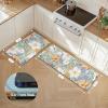 GENIMO Kitchen Mats for Floor 2PCS, Cushioned Kitchen Rugs Non Slip Washable, Farmhouse Anti Fatigue Mat Waterproof, Comfort Standing Mat Rug for Office, Home, Laundry, 17.3″x47″+17.3″x30″, Black(Aqua)