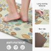 GENIMO Kitchen Mats for Floor 2PCS, Cushioned Kitchen Rugs Non Slip Washable, Farmhouse Anti Fatigue Mat Waterproof, Comfort Standing Mat Rug for Office, Home, Laundry, 17.3″x47″+17.3″x30″, Black(Beigeblue)