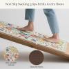 GENIMO Kitchen Mats for Floor 2PCS, Cushioned Kitchen Rugs Non Slip Washable, Farmhouse Anti Fatigue Mat Waterproof, Comfort Standing Mat Rug for Office, Home, Laundry, 17.3″x47″+17.3″x30″, Black(Softwhite)