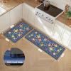 GENIMO Kitchen Mats for Floor 2PCS, Cushioned Kitchen Rugs Non Slip Washable, Farmhouse Anti Fatigue Mat Waterproof, Comfort Standing Mat Rug for Office, Home, Laundry, 17.3″x47″+17.3″x30″, Black(Navy)