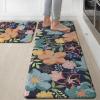 GENIMO Kitchen Mats for Floor 2PCS, Cushioned Kitchen Rugs Non Slip Washable, Farmhouse Anti Fatigue Mat Waterproof, Comfort Standing Mat Rug for Office, Home, Laundry, 17.3″x47″+17.3″x30″, Black(Light-black)
