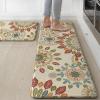 GENIMO Kitchen Mats for Floor 2PCS, Cushioned Kitchen Rugs Non Slip Washable, Farmhouse Anti Fatigue Mat Waterproof, Comfort Standing Mat Rug for Office, Home, Laundry, 17.3″x47″+17.3″x30″, Black(Beigered)
