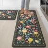 GENIMO Kitchen Mats for Floor 2PCS, Cushioned Kitchen Rugs Non Slip Washable, Farmhouse Anti Fatigue Mat Waterproof, Comfort Standing Mat Rug for Office, Home, Laundry, 17.3″x47″+17.3″x30″, Black(Black)