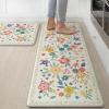GENIMO Kitchen Mats for Floor 2PCS, Cushioned Kitchen Rugs Non Slip Washable, Farmhouse Anti Fatigue Mat Waterproof, Comfort Standing Mat Rug for Office, Home, Laundry, 17.3″x47″+17.3″x30″, Black(Softwhite)