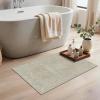 GENIMO 5×7 Washable Area Rug, Non-Slip Vintage Boho Floral Carpet, Soft Low-Pile Thin Bedroom Rug for Living Room, Dining Room, Nursery, Pink White(Beige)