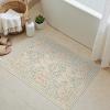 GENIMO 5×7 Washable Area Rug, Non-Slip Vintage Boho Floral Carpet, Soft Low-Pile Thin Bedroom Rug for Living Room, Dining Room, Nursery, Pink White(Beige Pink)