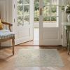 GENIMO 5×7 Washable Area Rug, Non-Slip Vintage Boho Floral Carpet, Soft Low-Pile Thin Bedroom Rug for Living Room, Dining Room, Nursery, Pink White(Beige Pink)