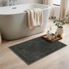 GENIMO 5×7 Washable Area Rug, Non-Slip Vintage Boho Floral Carpet, Soft Low-Pile Thin Bedroom Rug for Living Room, Dining Room, Nursery, Pink White(Charcoal Green)