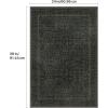 GENIMO 5×7 Washable Area Rug, Non-Slip Vintage Boho Floral Carpet, Soft Low-Pile Thin Bedroom Rug for Living Room, Dining Room, Nursery, Pink White(Charcoal Green)