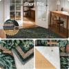 GENIMO 5×7 Washable Area Rug, Non-Slip Vintage Boho Floral Carpet, Soft Low-Pile Thin Bedroom Rug for Living Room, Dining Room, Nursery, Pink White(Dark Green)