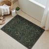 GENIMO 5×7 Washable Area Rug, Non-Slip Vintage Boho Floral Carpet, Soft Low-Pile Thin Bedroom Rug for Living Room, Dining Room, Nursery, Pink White(Dark Green)