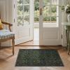 GENIMO 5×7 Washable Area Rug, Non-Slip Vintage Boho Floral Carpet, Soft Low-Pile Thin Bedroom Rug for Living Room, Dining Room, Nursery, Pink White(Dark Green)