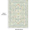 GENIMO 5×7 Washable Area Rug, Non-Slip Vintage Boho Floral Carpet, Soft Low-Pile Thin Bedroom Rug for Living Room, Dining Room, Nursery, Pink White(Green)