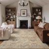 GENIMO 6x9Area Rugs for Living Room, Machine Washable Non Slip Vintage Rugs, Low Pile Lightweight Print Rug for Bedroom, Dining Room, Home Office, Warm Brown