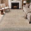 GENIMO 8×10 Area Rugs for Living Room, Machine Washable Non Slip Vintage Rugs, Low Pile Lightweight Chenille Print Rug for Bedroom, Dining Room, Home Office, Oatmeal Beige