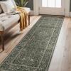 GENIMO 5×7 Washable Area Rug, Non-Slip Vintage Boho Floral Carpet, Soft Low-Pile Thin Bedroom Rug for Living Room, Dining Room, Nursery, Pink White(Black)