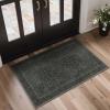 GENIMO 5×7 Washable Area Rug, Non-Slip Vintage Boho Floral Carpet, Soft Low-Pile Thin Bedroom Rug for Living Room, Dining Room, Nursery, Pink White(Charcoal Green)