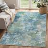 GENIMO 3×5 Rugs for Entryway Entrance, Modern Lightweight Rug Ultra Soft Indoor Area Rugs 3×5 for Living Room Bedroom Kitchen, Low Pile Carpet with Non Slip Backing, Blue Green