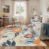 GENIMO Indoor Outdoor Area Rug 8’x10′, Machine Washable Rugs for Patio, Waterproof, Non-Slip Easy Cleaning Floral Outdoor Mat Carpet for Living Room, Bedroom, RV, Balcony, Deck, Camping, Colorful(Rustic Orange)