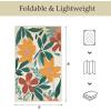 GENIMO Indoor Outdoor Area Rug 8’x10′, Machine Washable Rugs for Patio, Waterproof, Non-Slip Easy Cleaning Floral Outdoor Mat Carpet for Living Room, Bedroom, RV, Balcony, Deck, Camping, Colorful(Sage Orange)