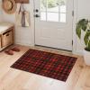 GENIMO Indoor Outdoor Area Rug 8’x10′, Machine Washable Rugs for Patio, Waterproof, Non-Slip Easy Cleaning Floral Outdoor Mat Carpet for Living Room, Bedroom, RV, Balcony, Deck, Camping, Colorful(Plaid 1-black Red)
