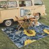 GENIMO Indoor Outdoor Area Rug 8’x10′, Machine Washable Rugs for Patio, Waterproof, Non-Slip Easy Cleaning Floral Outdoor Mat Carpet for Living Room, Bedroom, RV, Balcony, Deck, Camping, Colorful(Yellow Blue)