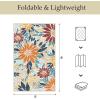 GENIMO Indoor Outdoor Area Rug 8’x10′, Machine Washable Rugs for Patio, Waterproof, Non-Slip Easy Cleaning Floral Outdoor Mat Carpet for Living Room, Bedroom, RV, Balcony, Deck, Camping, Colorful(Rustic Orange)