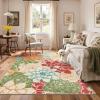 GENIMO Indoor Outdoor Area Rug 8’x10′, Machine Washable Rugs for Patio, Waterproof, Non-Slip Easy Cleaning Floral Outdoor Mat Carpet for Living Room, Bedroom, RV, Balcony, Deck, Camping, Colorful(Red Orange)