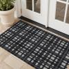 GENIMO Indoor Outdoor Area Rug 8’x10′, Machine Washable Rugs for Patio, Waterproof, Non-Slip Easy Cleaning Floral Outdoor Mat Carpet for Living Room, Bedroom, RV, Balcony, Deck, Camping, Colorful(Plaid 1-black White)