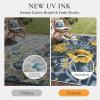 GENIMO Indoor Outdoor Area Rug 8’x10′, Machine Washable Rugs for Patio, Waterproof, Non-Slip Easy Cleaning Floral Outdoor Mat Carpet for Living Room, Bedroom, RV, Balcony, Deck, Camping, Colorful(Yellow Blue)