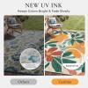 GENIMO Indoor Outdoor Area Rug 8’x10′, Machine Washable Rugs for Patio, Waterproof, Non-Slip Easy Cleaning Floral Outdoor Mat Carpet for Living Room, Bedroom, RV, Balcony, Deck, Camping, Colorful(Sage Orange)