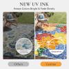 GENIMO Indoor Outdoor Area Rug 8’x10′, Machine Washable Rugs for Patio, Waterproof, Non-Slip Easy Cleaning Floral Outdoor Mat Carpet for Living Room, Bedroom, RV, Balcony, Deck, Camping, Colorful(Multi-colored)