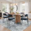 GENIMO Washable Area Rugs for Living Room, 8×10 Modern Non Slip Rugs, Low Pile Lightweight Soft Print Rug for Bedroom, Dining Room, Home Office, Washed Light Denim Blue