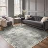 GENIMO 8×10 Area Rugs for Living Room, Machine Washable Non Slip Rugs, Low Pile Lightweight Vintage Print Rug for Bedroom, Dining Room, Home Office, Distressed Grey