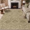 GENIMO 5×7 Area Rugs for Living Room, Machine Washable Non Slip Vintage Rugs, Low Pile Lightweight Print Rug for Bedroom, Dining Room, Home Office, Tan Brown
