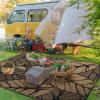 GENIMO Outdoor Rug 2.5′ x 8′ Waterproof for Patios Clearance, Reversible Outdoor Plastic Straw Camping Rug Carpet, Large Area Rugs Mats for RV, Camper, Deck, Balcony, Porch, Beach, Black&Beige(F.black & Brown)