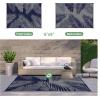 GENIMO Outdoor Rug 2.5′ x 8′ Waterproof for Patios Clearance, Reversible Outdoor Plastic Straw Camping Rug Carpet, Large Area Rugs Mats for RV, Camper, Deck, Balcony, Porch, Beach, Black&Beige(Navy Blue & Grey | Waterproof)